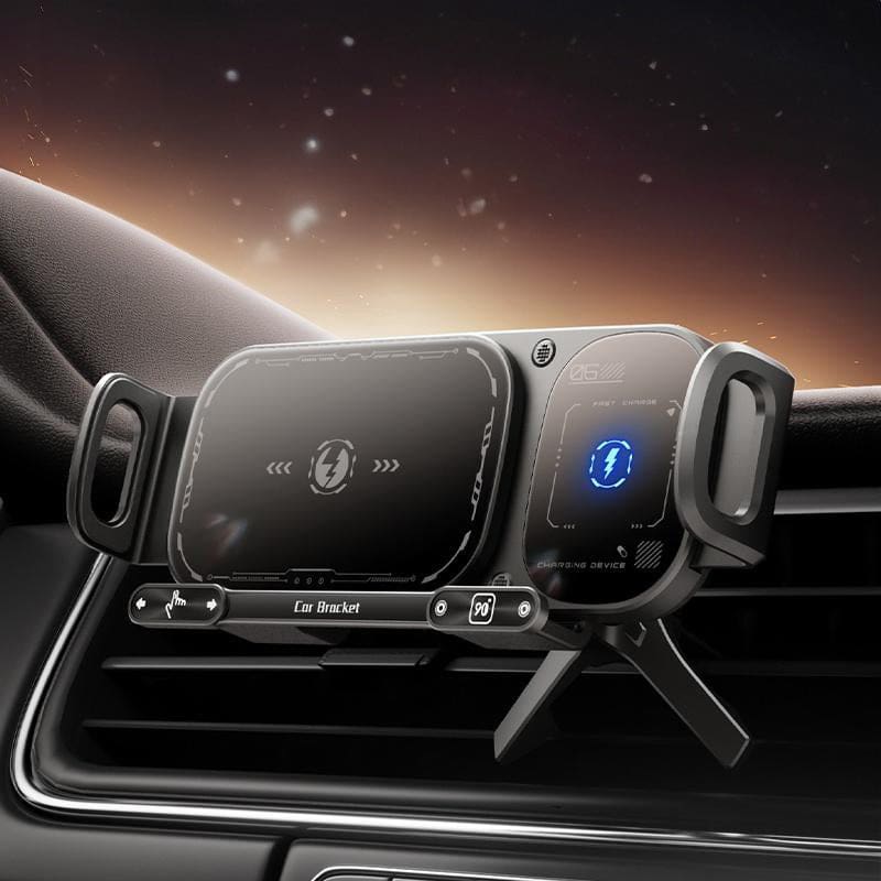 SD01 15W Car Wireless Rotating Charger, Auto-Clamping/Rotating, Vent Mount, Capacitor
