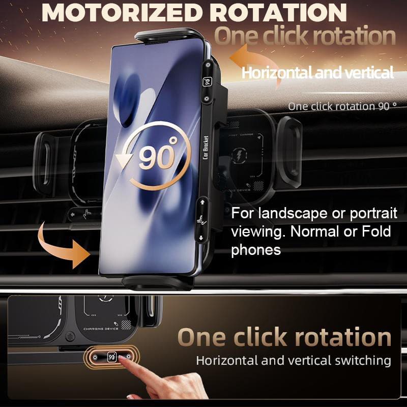 SD01 15W Car Wireless Rotating Charger, Auto-Clamping/Rotating, Vent Mount, Capacitor - Image 2