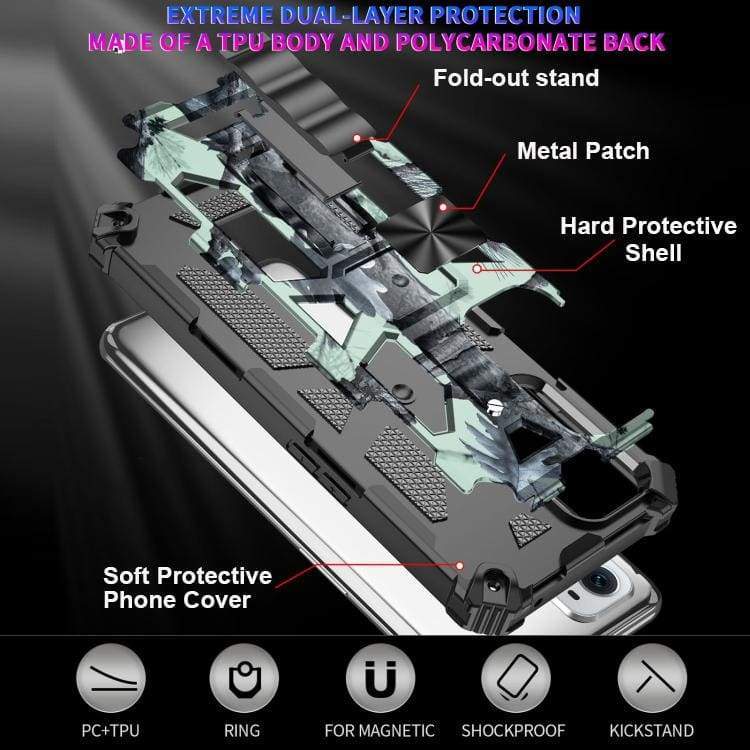 Oppo A54 5G / A74 5G / A93 5G Shockproof Camo Folding Stand Rugged Cover - Image 5