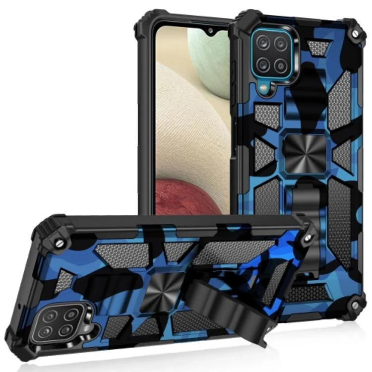 Samsung Galaxy A22 4G / M32 8.4mm Shockproof Camo Folding Stand Rugged Cover - Image 2