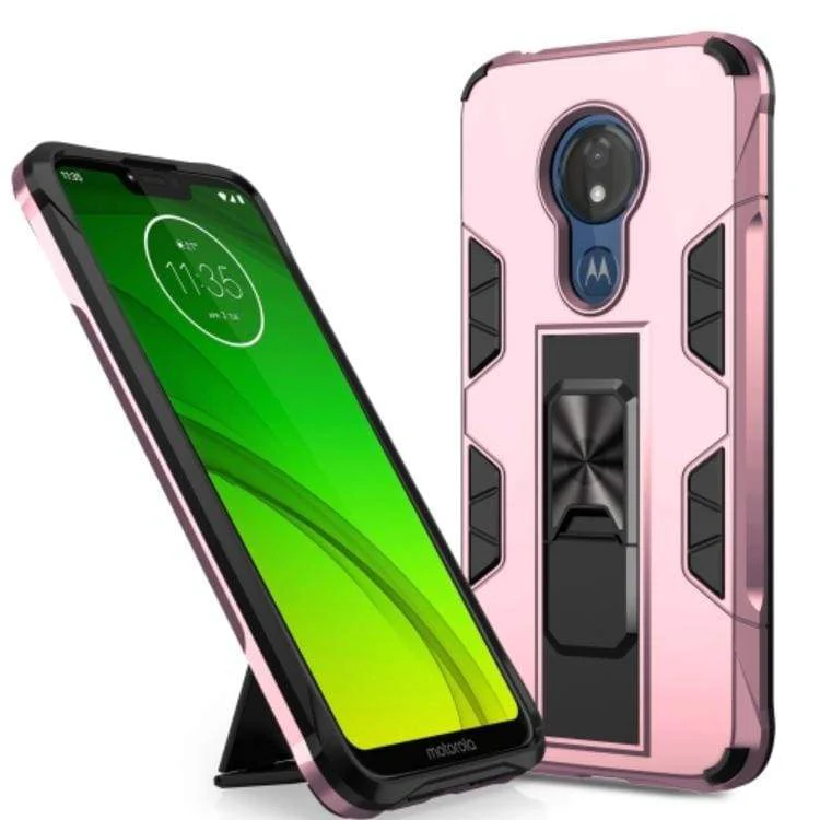 Motorola Moto G7 Power Shockproof Protective Case with Metal Patch / Stand - Image 3
