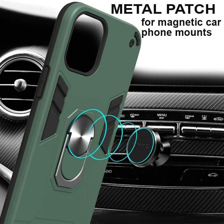 Apple iPhone 12 Pro Max Shockproof Protective Case with Metal Ring/Stand - Image 2
