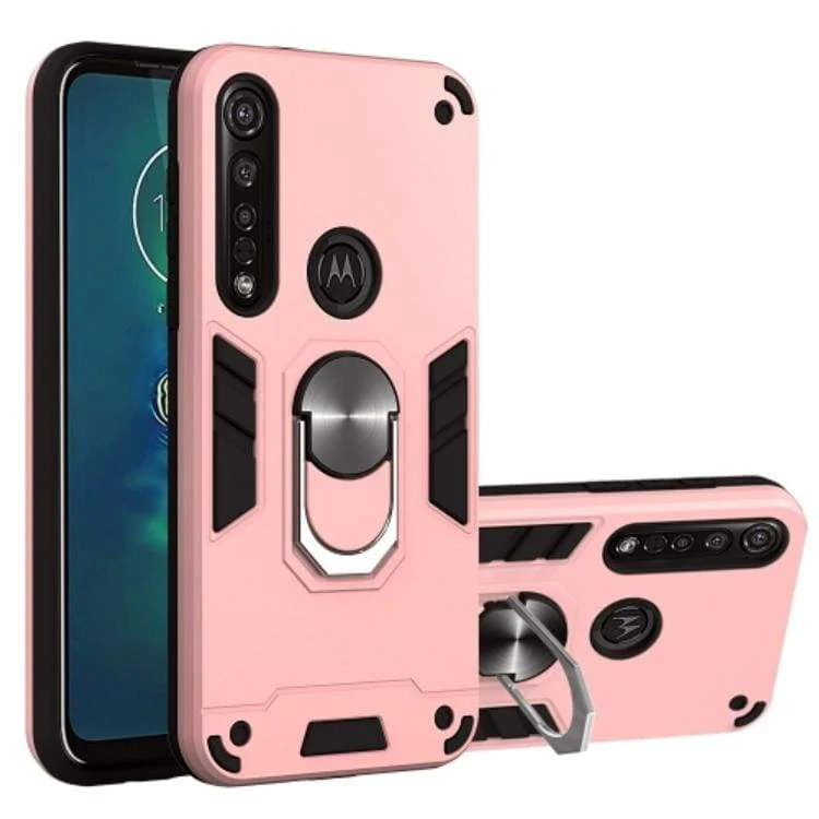 Motorola Moto G8 Plus Shockproof Case with Metal Ring/Stand