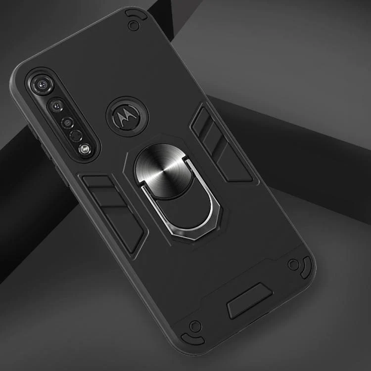 Motorola Moto G8 Plus Shockproof Case with Metal Ring/Stand - Image 4