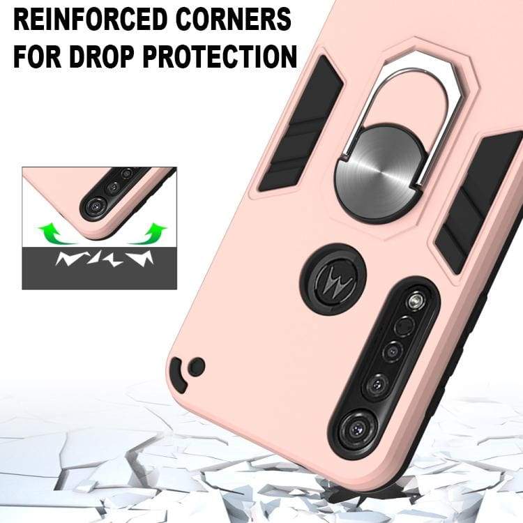 Motorola Moto G8 Plus Shockproof Case with Metal Ring/Stand - Image 5
