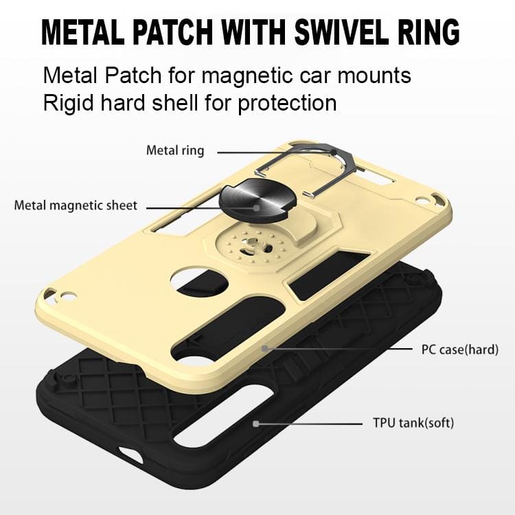 Motorola Moto G8 Plus Shockproof Case with Metal Ring/Stand - Image 6