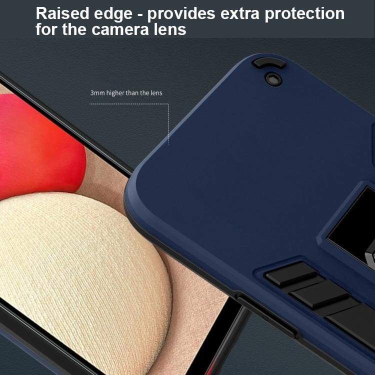 Samsung Galaxy A02S Shockproof Protective Case with Metal Patch Stand - Image 7