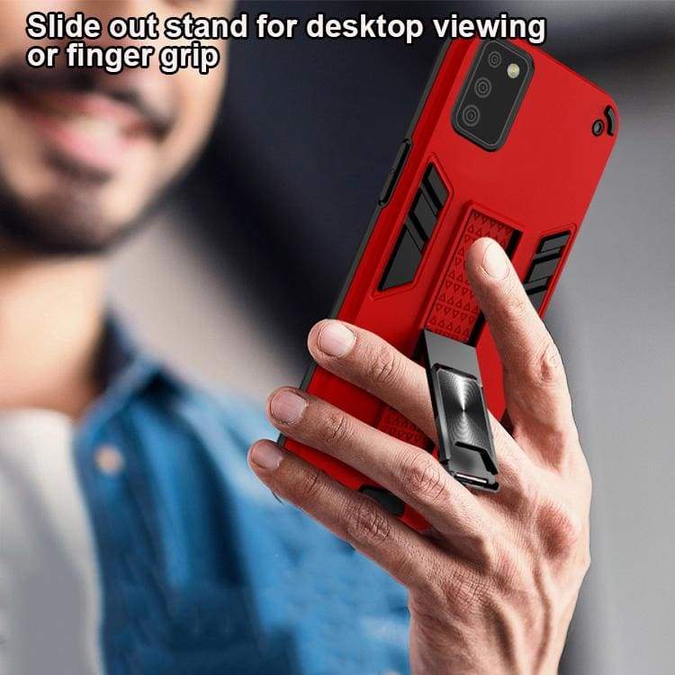 Samsung Galaxy A02S Shockproof Protective Case with Metal Patch Stand - Image 9