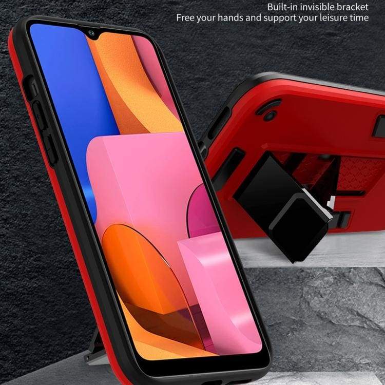 Samsung Galaxy A20S Shockproof Protective Case with Metal Patch Stand - Image 3