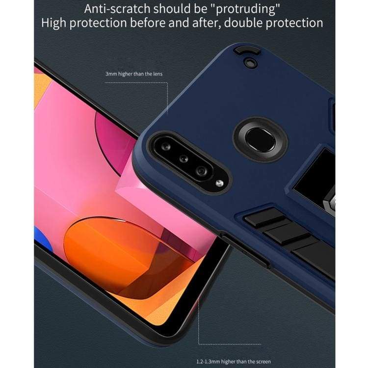 Samsung Galaxy A20S Shockproof Protective Case with Metal Patch Stand - Image 4