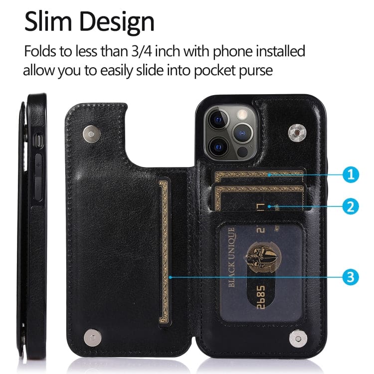 Apple iPhone 13 Pro Max - Shockproof Protective Case with Rear Wallet, Card Holder - Image 7