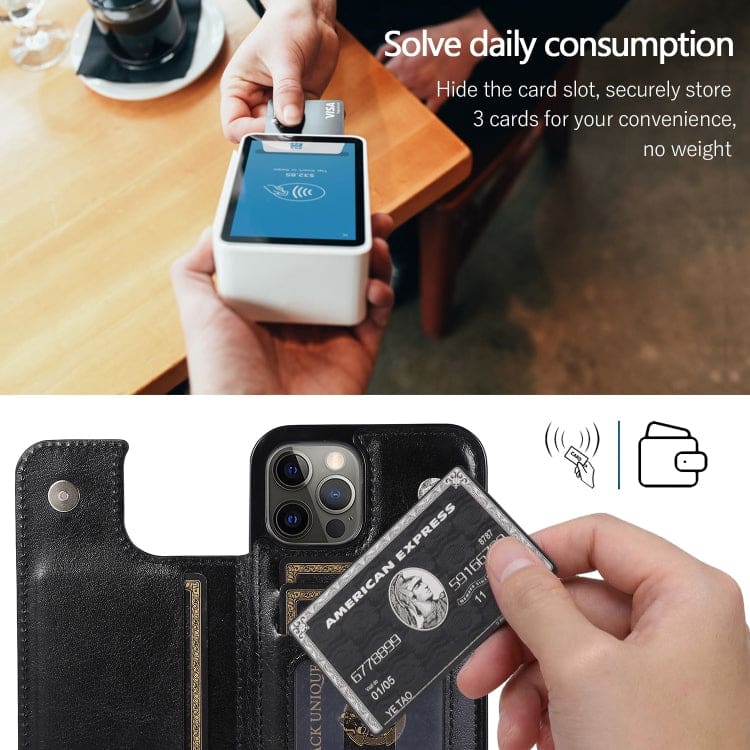 Apple iPhone 13 Pro Max - Shockproof Protective Case with Rear Wallet, Card Holder - Image 8