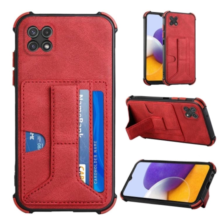 Samsung Galaxy A22 5G Shockproof Protective Rear Case with Card Slots