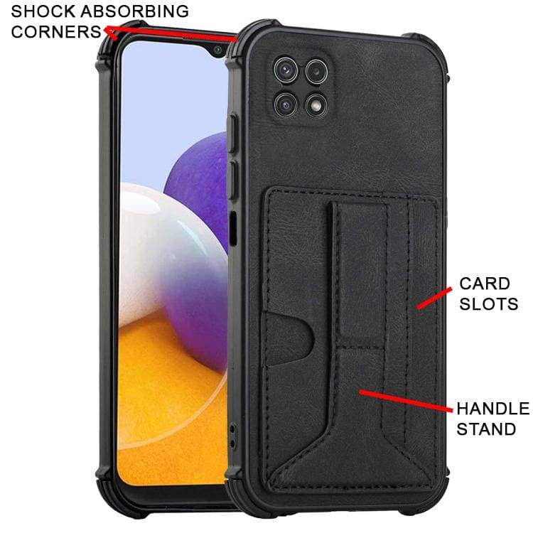 Samsung Galaxy A22 5G Shockproof Protective Rear Case with Card Slots - Image 2