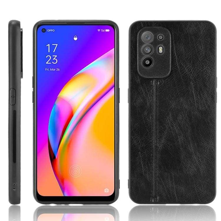Oppo A94 5G / A95 5G / F19+ Pro 5G Shockproof Rear Cover, Leather Texture Insert - Image 8