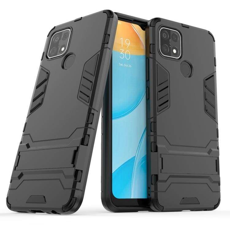 Oppo A15 Shockproof Rugged Protective Case with Fold-Out Stand