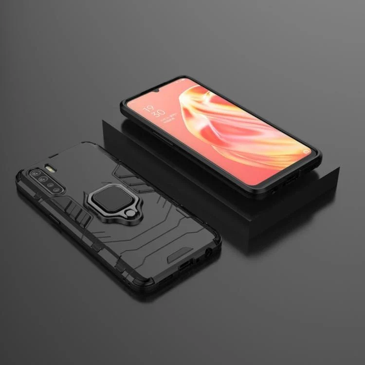 Oppo A91 / F15 / Reno 3 Shockproof Rugged Case with Magnetic Ring Holder - Image 2
