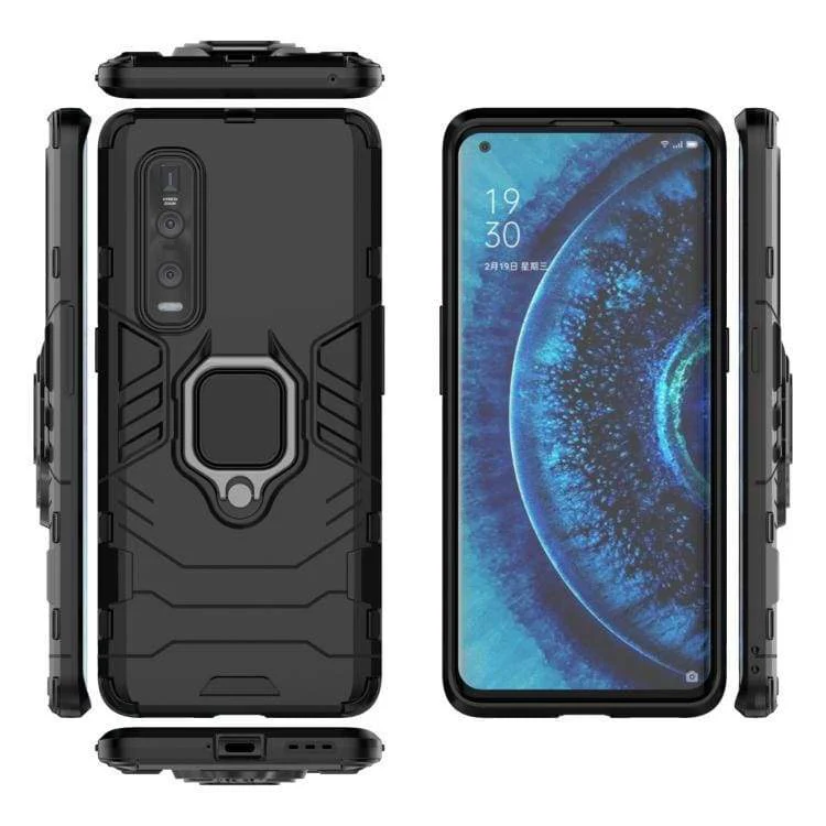 Oppo Find X2 Pro Shockproof Rugged Protective Case with Ring Holder - Image 3