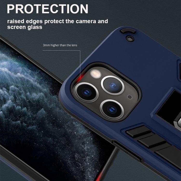 Apple iPhone 11 Pro Max Shockproof Rugged Protective Cover with Metal Patch / Fold Out Stand - Image 3
