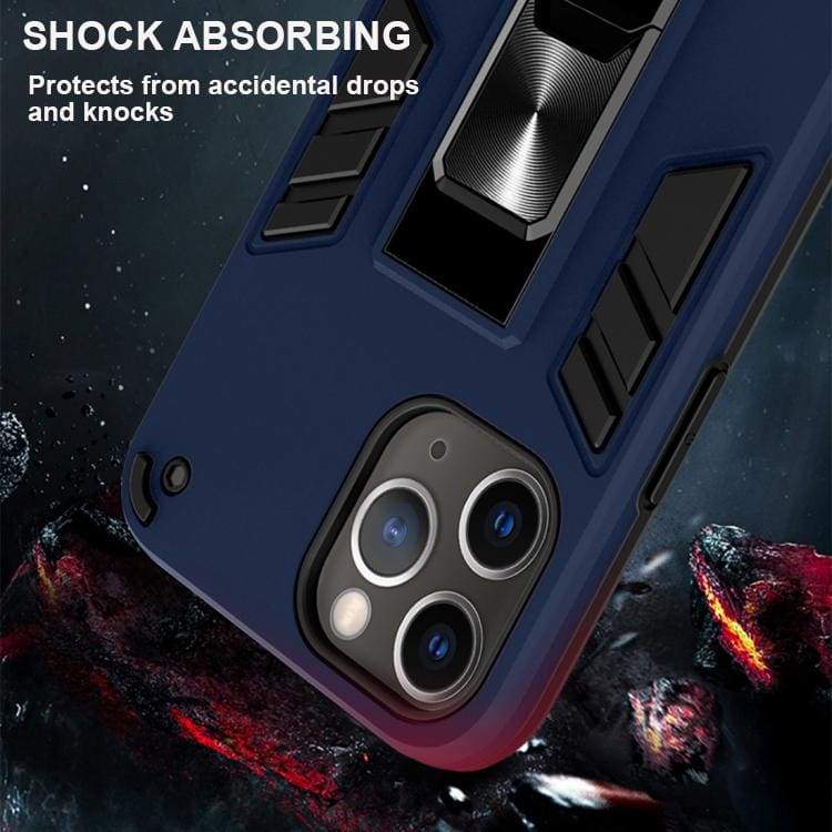 Apple iPhone 12 / iPhone 12 Pro Shockproof Rugged Protective Cover with Metal Patch / Fold Out Stand - Image 2
