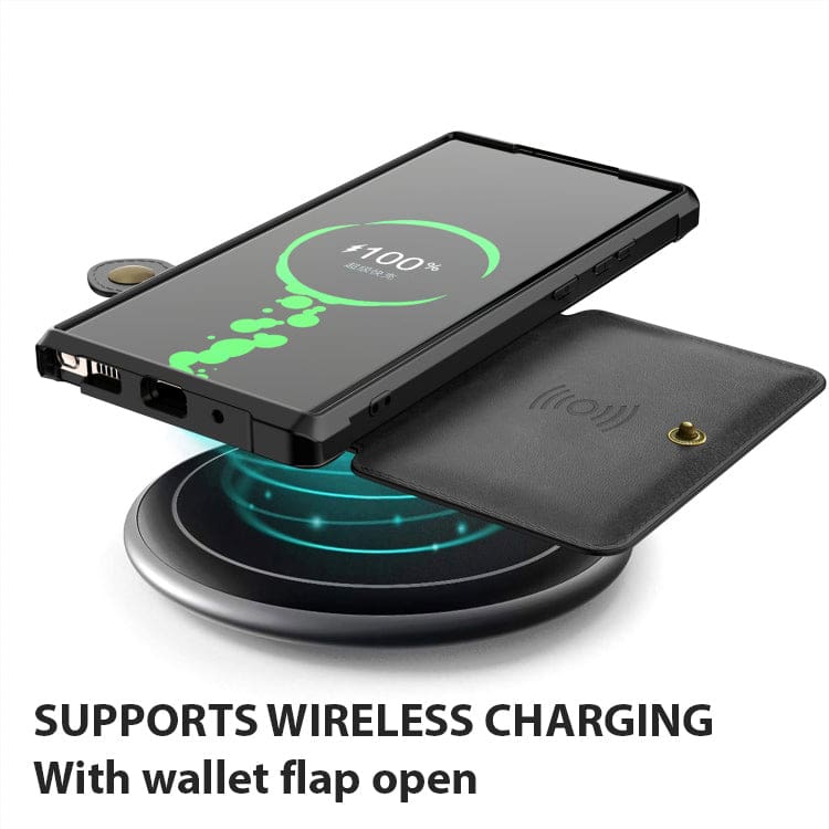 Samsung Galaxy Note 20 Ultra Raised Bezel Cover with Wallet Card Holder/Stand, Dome Clasp - Image 2