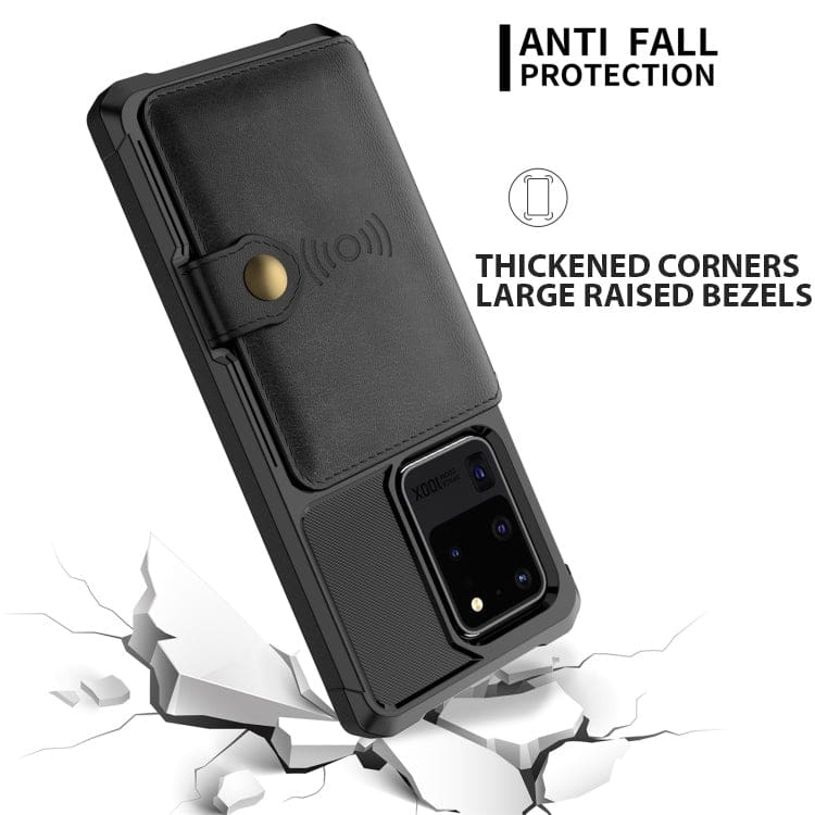 Samsung Galaxy S20+ Raised Bezel Cover with Wallet Card Holder/Stand, Dome Clasp - Image 3