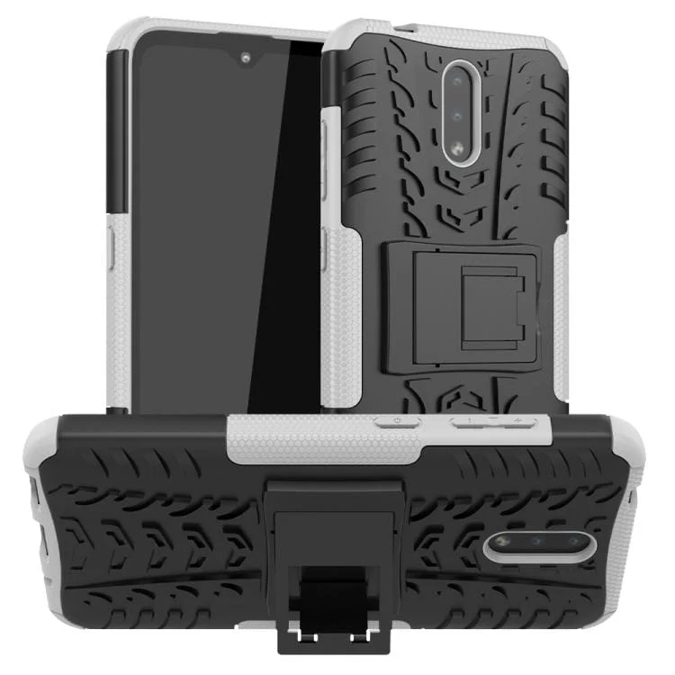 Shockproof Tyre Texture Phone Cover with Stand - For Nokia 2.3