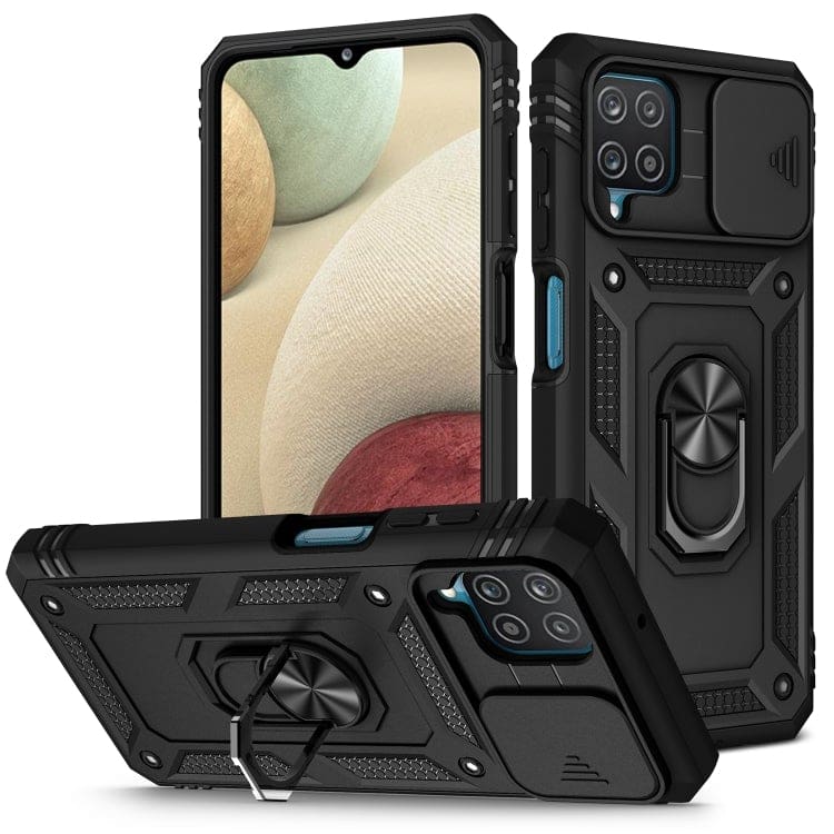 Samsung Galaxy A12 Sliding Camera Cover Protective Case with Ring/Stand - Image 10
