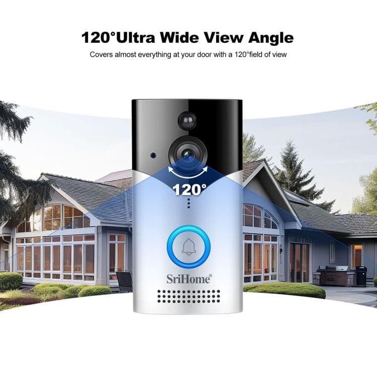 Srihome 4MP Wireless Doorbell Camera | Smart Intercom Kit with Indoor Screen & Phone App Control - Image 7