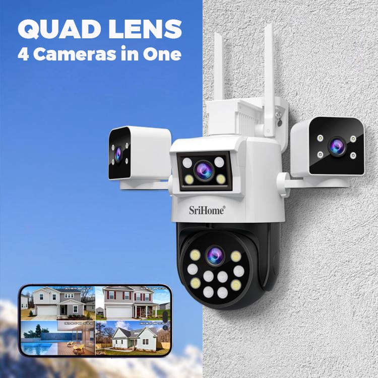 SriHome SH066 4-In-1 Quad Lens Wi-Fi Smart Security Camera