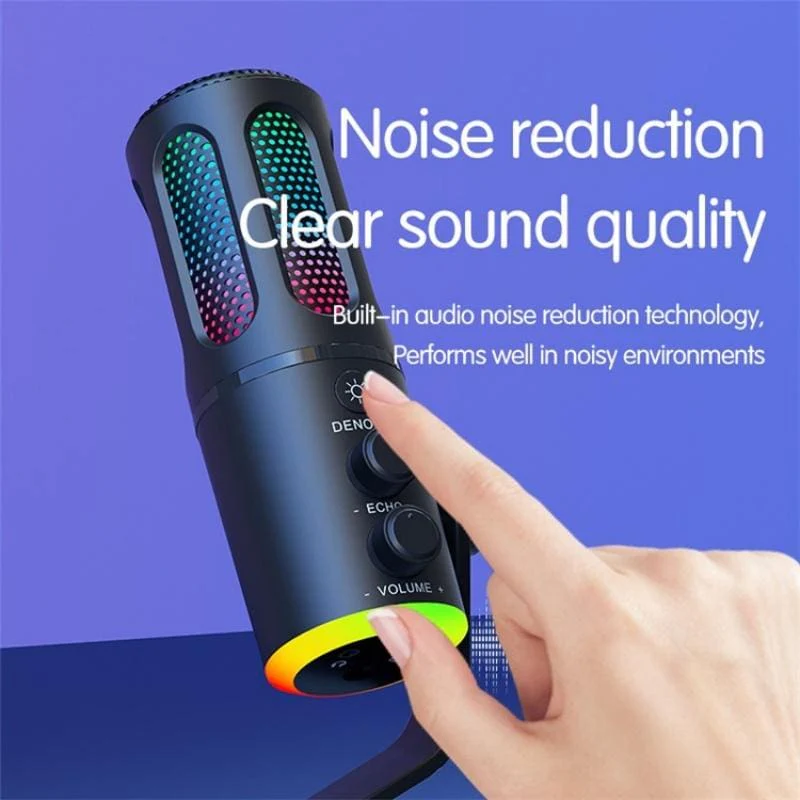 SU8 Desktop Gaming/Streaming Microphone, Noise Reduction, LED Light - Image 5