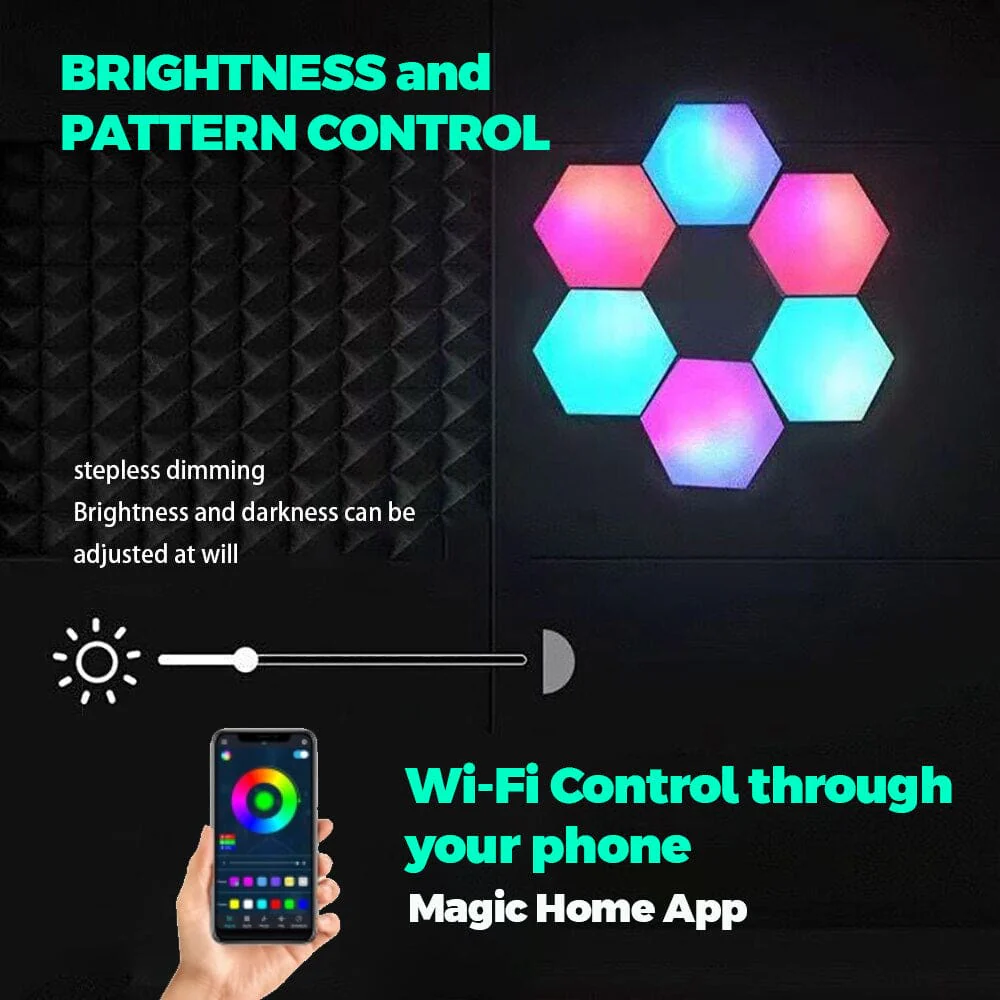 Symphony LED Ambient Light Tiles, Wi-Fi App Control, Multiple Patterns, 12 tile pack - Image 4