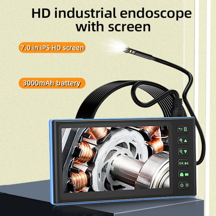 T23 7" Screen Triple Lens Endoscope, 7.9mm Lens, 1920x1080p, 3.5M Line, LED Light - Image 2