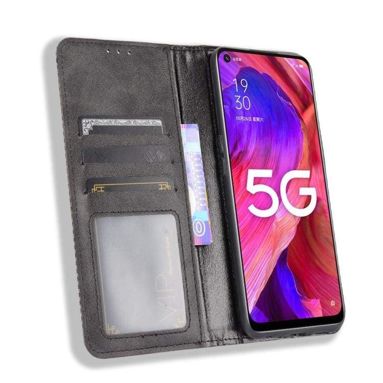 Oppo A54 5G, A74 5G, A93 5G Thatch Flip Cover Case, Credit Card Slots, Magnetic Closing - Image 6