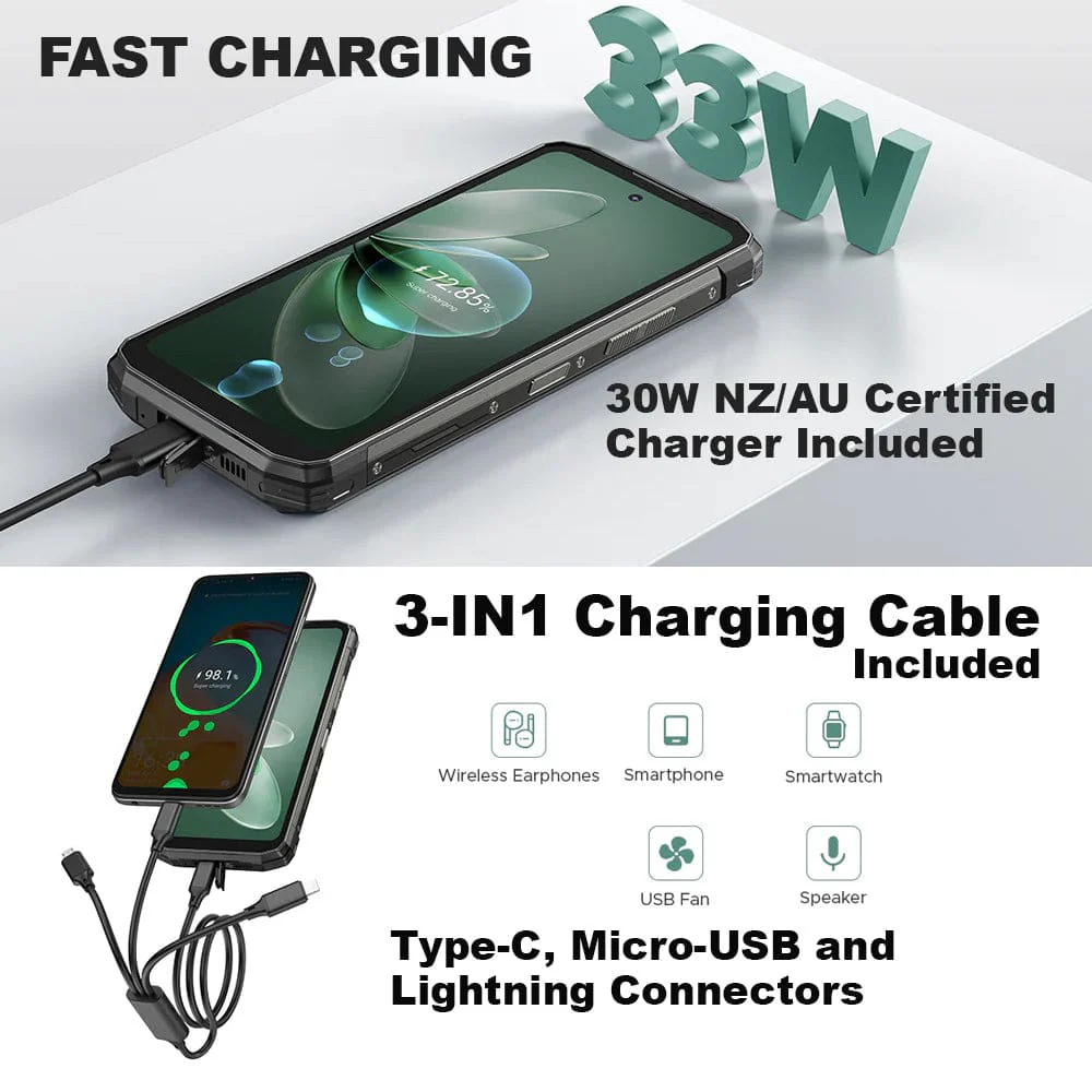 [TRADE-IN] Doogee Fire 6 Power 4G Rugged Phone, 15500mAh, 8GB RAM + 256GB Storage - Image 6