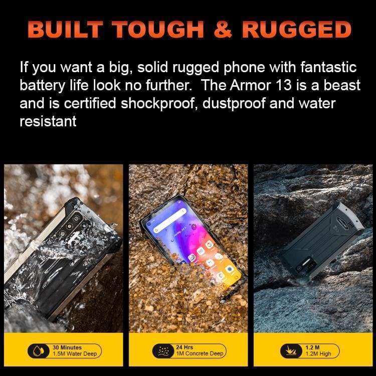 [TRADE-IN]  Ulefone Power Armor 13 13200mA Mega Battery Rugged, 6.81" FHD +Display, 8GB RAM + 256GB, 48MP Quad Camera, IR Rangefinder, 20W Fast Charger, Wireless Charge - Image 13