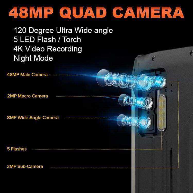 [TRADE-IN]  Ulefone Power Armor 13 13200mA Mega Battery Rugged, 6.81" FHD +Display, 8GB RAM + 256GB, 48MP Quad Camera, IR Rangefinder, 20W Fast Charger, Wireless Charge - Image 7