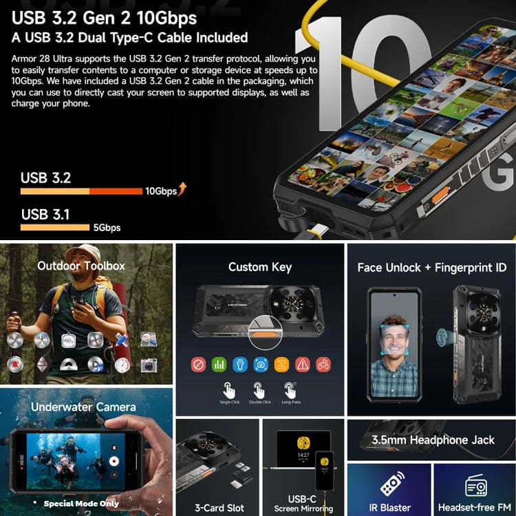 Ulefone Armor 28 Ultra 5G Rugged, Dimensity 9300+, 6.67" AMOLED Display, 16GB+1TB, Sony IMX989 Camera - Image 19