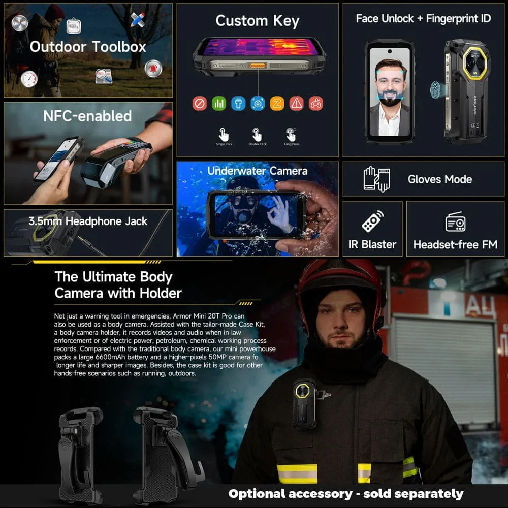 Ulefone Armor Mini 20T Pro 5G, FLIR Thermal Camera, 8GB RAM+256GB, 4.7" Display - Image 14