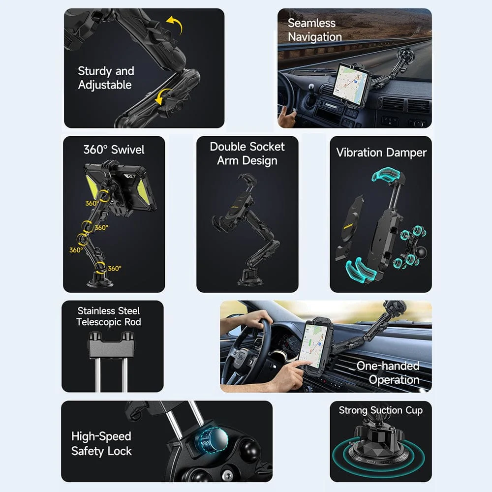 Ulefone Armor Mount Max Phone / Tablet Vehicle Mount, Vibration Damper, Suction Cup - Image 3