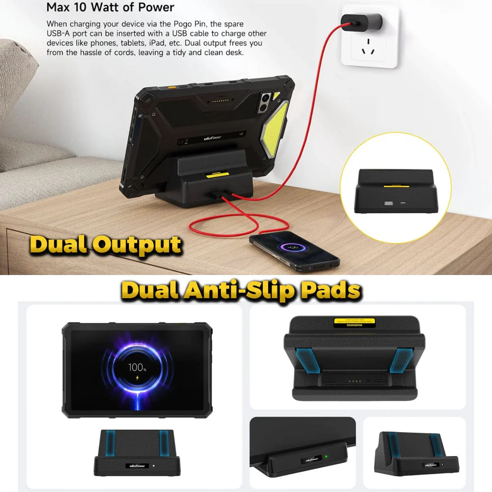 Ulefone Armor Pad 4 Tablet 10W Charging Dock, Tablet Stand - Image 4
