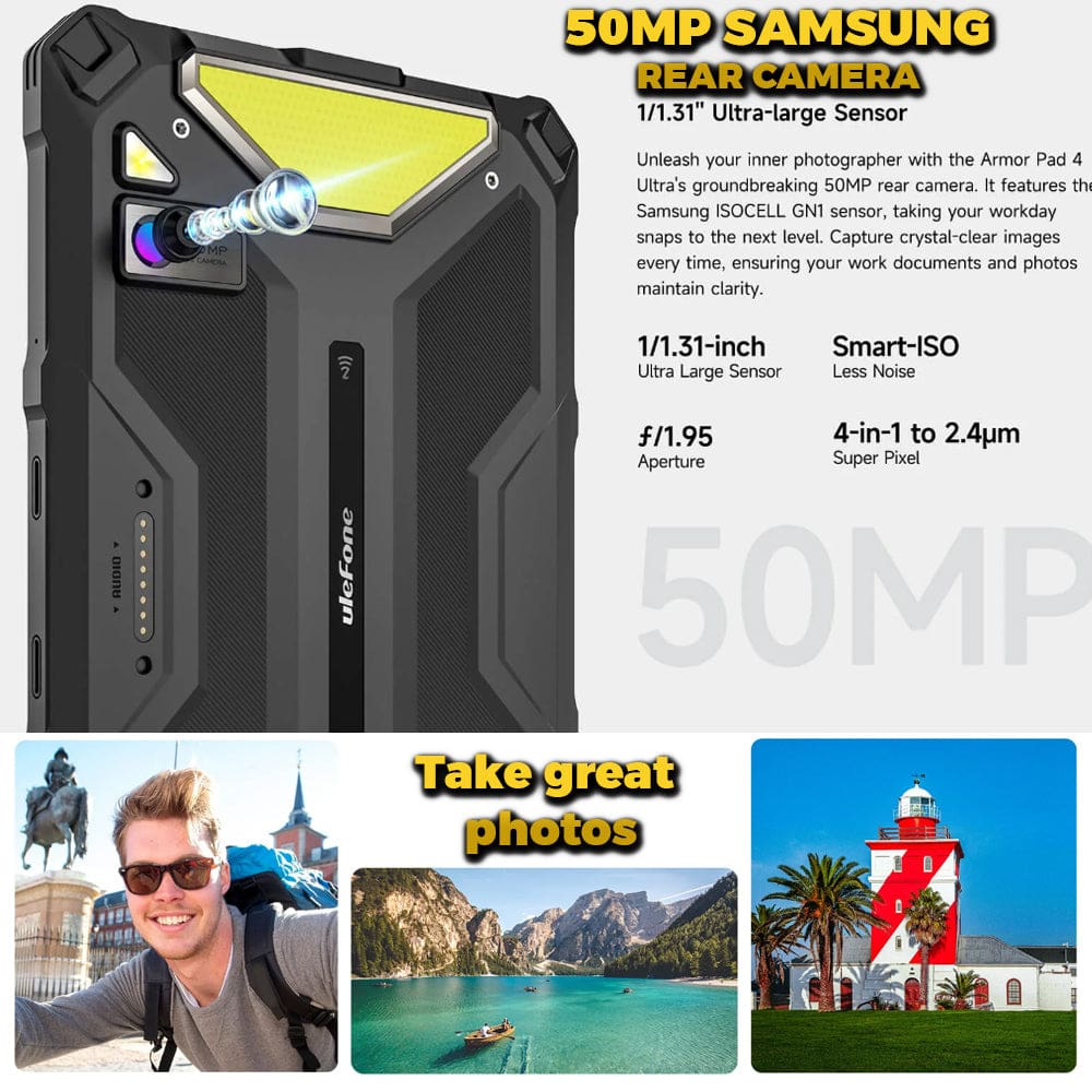Ulefone Armor Pad 4 Ultra 5G Thermal Camera Rugged Tablet | 8+256GB | 11800mAh Battery | 10.36" 2K Screen - Image 15
