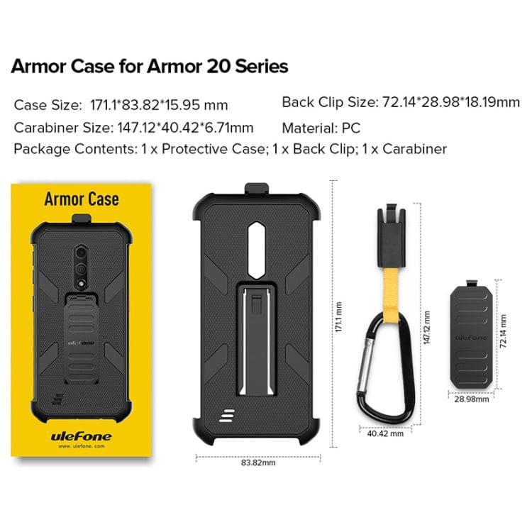 Ulefone Armor X12 Pro Cover + Belt Clip and Quick Clip Carabiner - Image 8