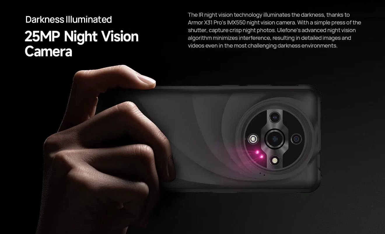 Ulefone Armor X31 Pro Rugged 5G Phone | 8GB+256GB | 64MP Camera, Night Vision | 6.6in Screen - Image 6