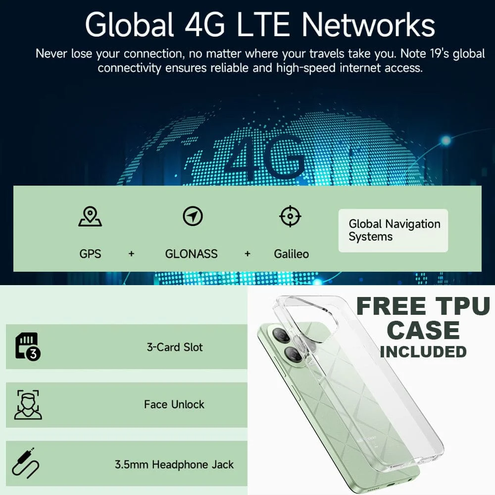 Ulefone Note 19 4G Phone, 3GB RAM (+3GB virtual RAM)+64GB Storage, 6.56" Display, 5000mAh Battery - Image 8