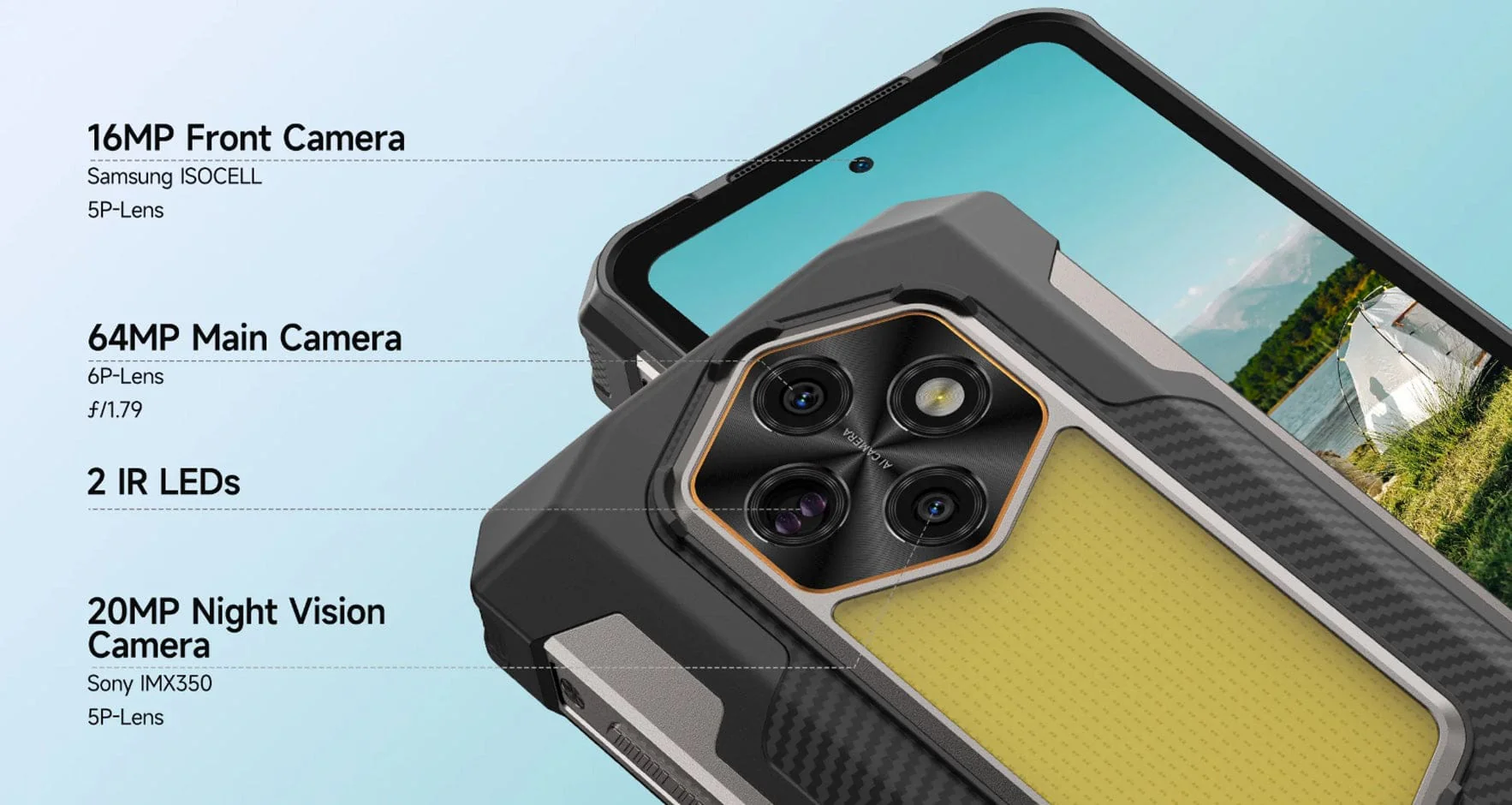 Ulefone RugKing 5 Pro Rugged 4G Phone | 20000mAh Battery | 976-Lumen Light - Image 14