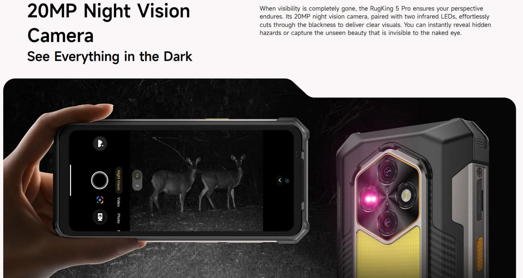 Ulefone RugKing 5 Pro Rugged 4G Phone | 20000mAh Battery | 976-Lumen Light - Image 15