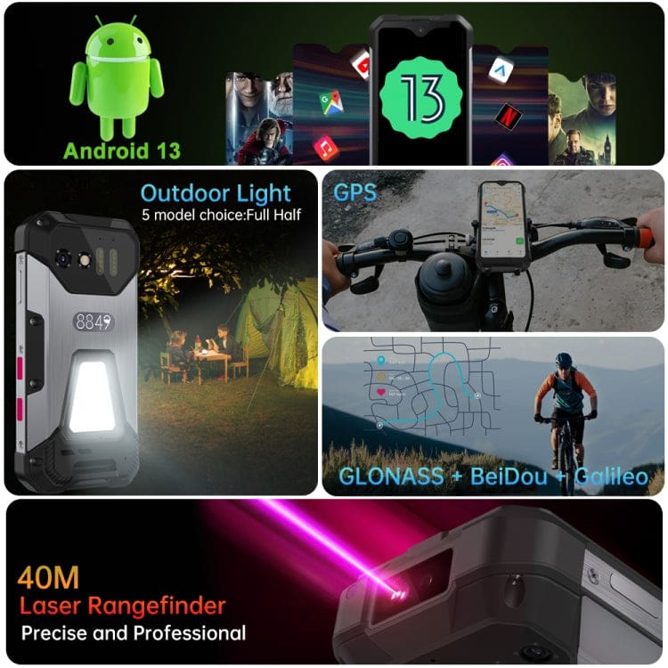 Unihertz 8849 Tank Mini Rugged, 4.3" Display, 12GB+256GB, 5800mAh Battery, 100MP Camera, Camping Lights - Image 3