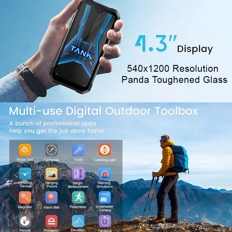 Unihertz 8849 Tank Mini Rugged, 4.3" Display, 12GB+256GB, 5800mAh Battery, 100MP Camera, Camping Lights - Image 6