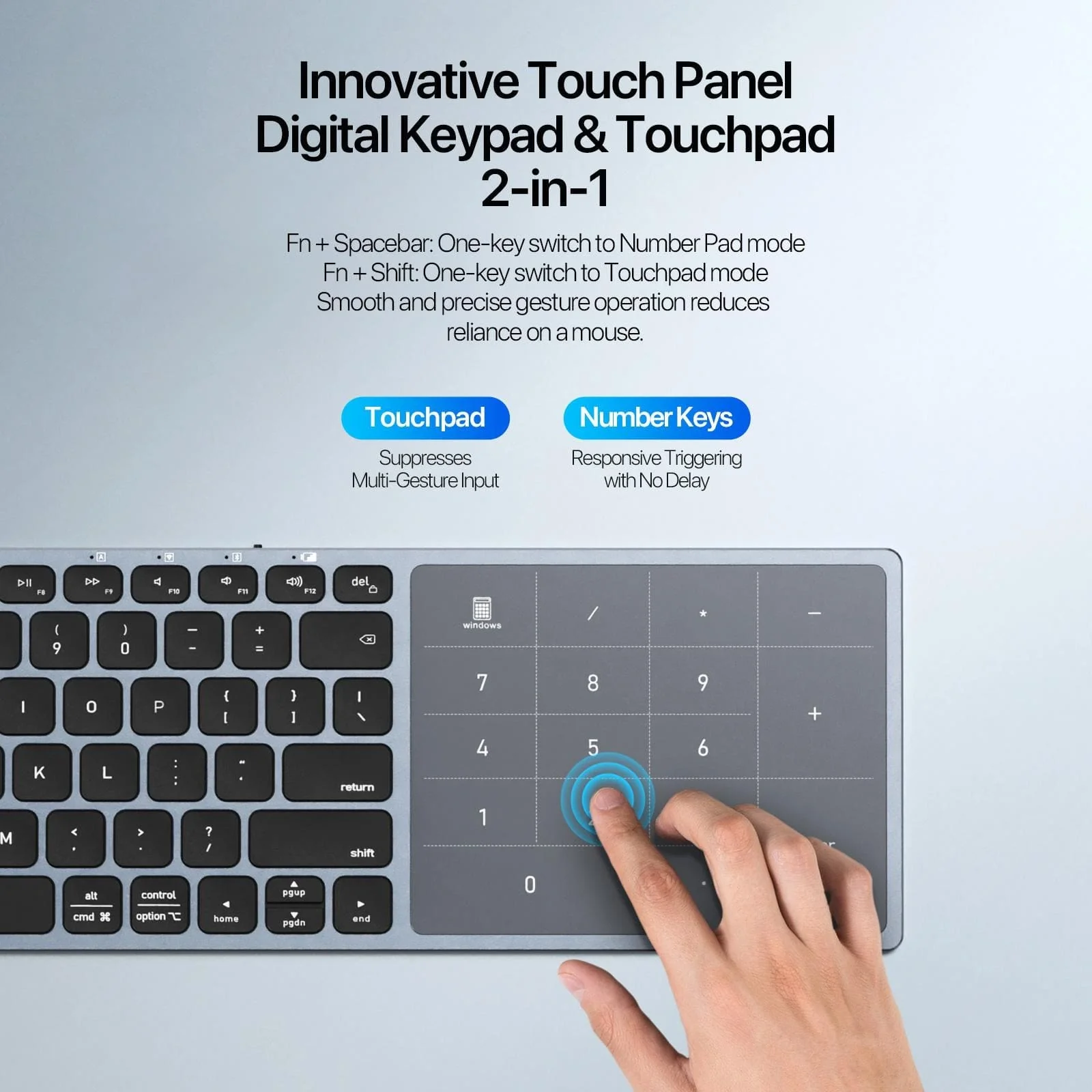 Dux Ducis LK Pro Universal Wireless Keyboard with Touchpad | Rechargeable - Image 8